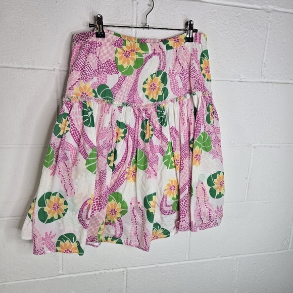 Vtg Y2k Lilly Pulitzer White Label Full Floral Skirt - Picture 2 of 5
